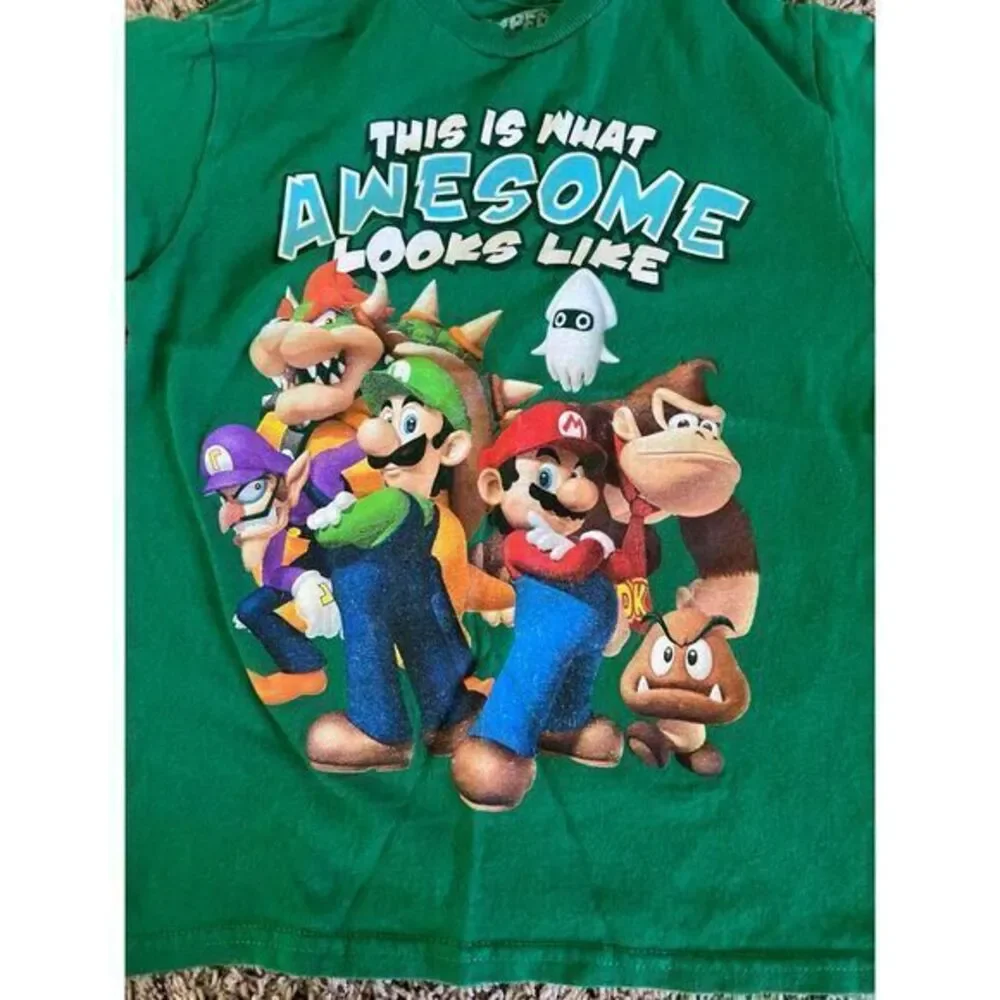 Super Mario Boys Green short sleeve 